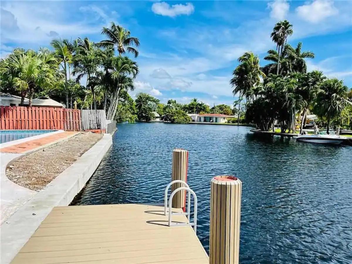 Central Waterfront Villa Salt Wtr Pool Near Beach Fort Lauderdale Exterior photo
